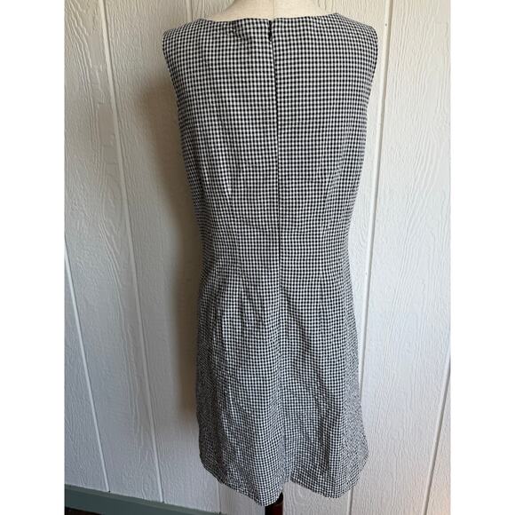 Vintage 90s American Dress Black White Gingham Sleeveless Shift Dress Women 6 - Picture 4 of 6